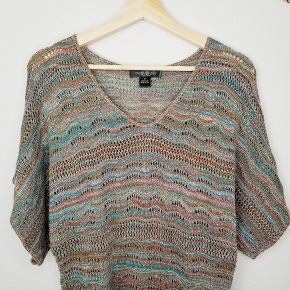 August Silk Batwing Multi Color Knit Sweater - Picture 2 of 10